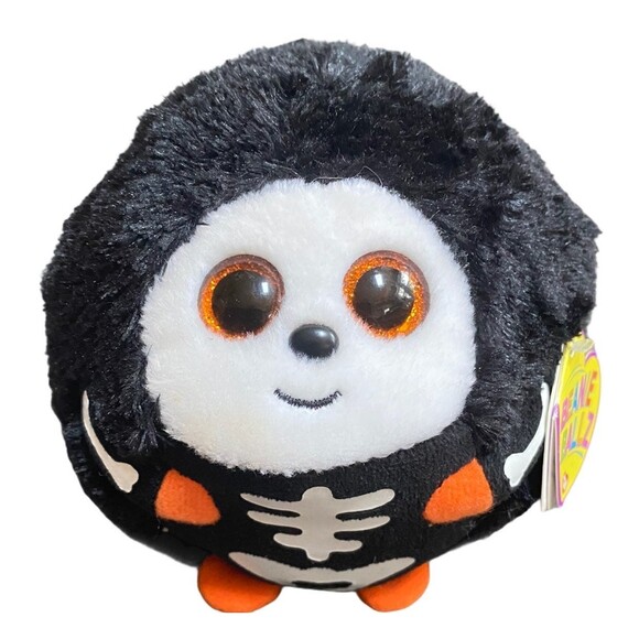 TY Beanie Ballz "Spooky" Halloween Skeleton Plush Toy 5" Collectible 2012 - Picture 2 of 8